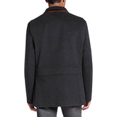 Mens Black Cashmere Blend Coat Jacket